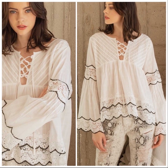 POL Hollie's Plaid Woven Babydoll Top - Picture 4 of 14